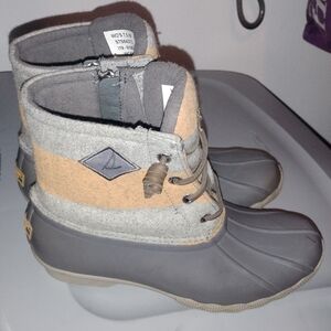 Sperry Gray and Tan Waterproof Boots